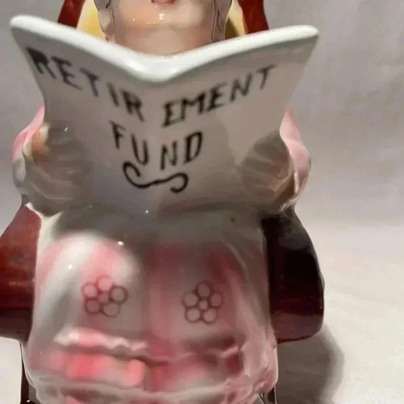 Vintage Lefton “Retirement Fund” Bank ~mint~6” tall - Picture 2 of 5